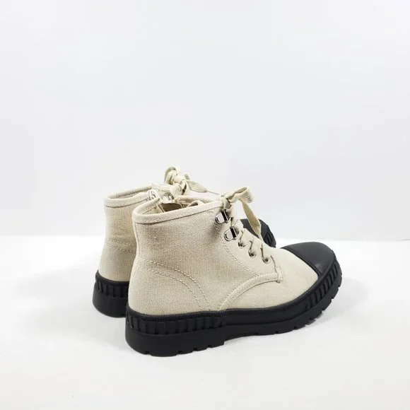 Treasure & Bond Kids' Kata Canvas Hiker High Top Sneaker - Beige - Picture 2 of 4